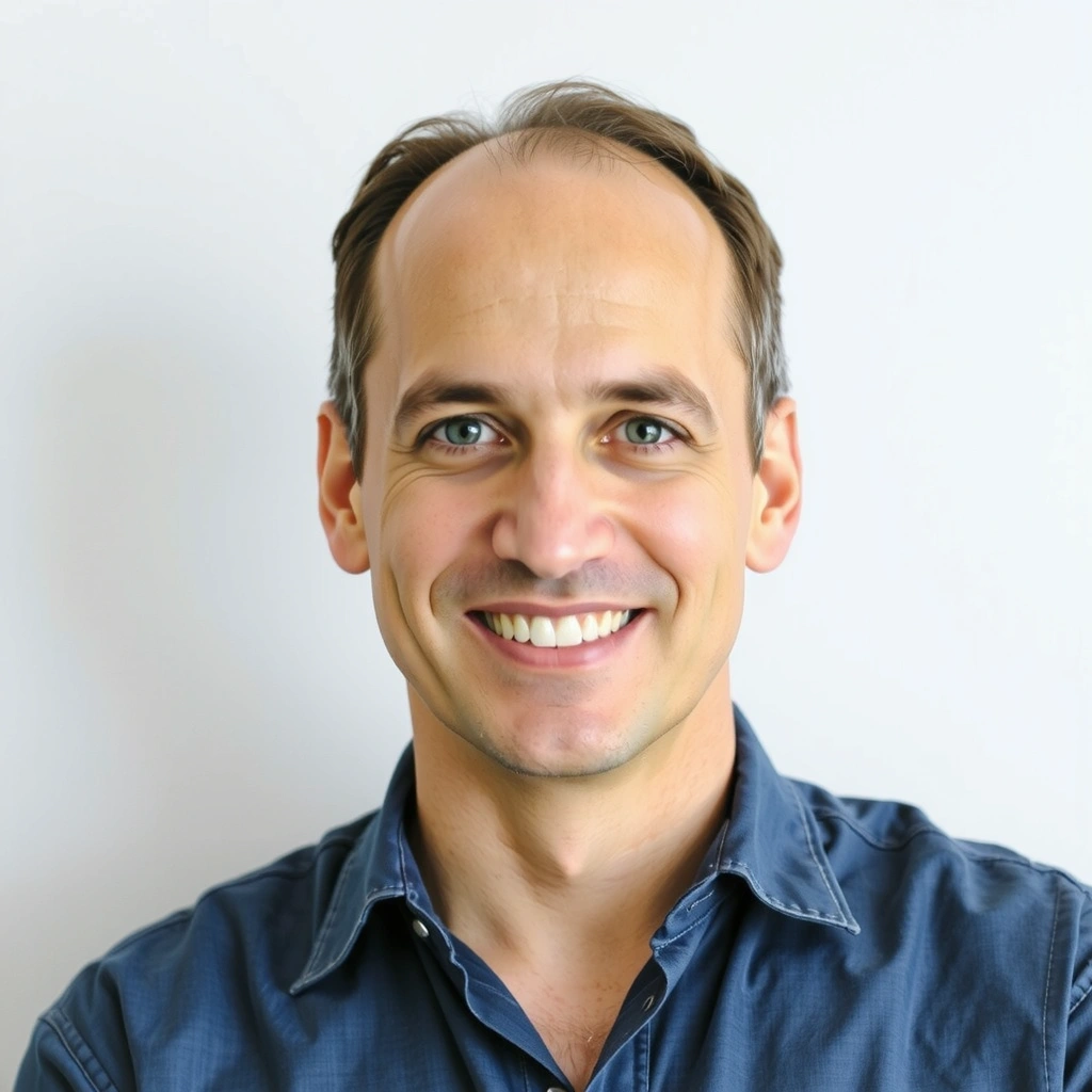 Ritratto di un uomo sorridente, cliente soddisfatto di NutriVita Italia.