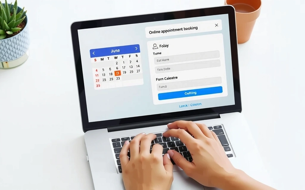Persona che compila un modulo online per prenotare una consulenza nutrizionale