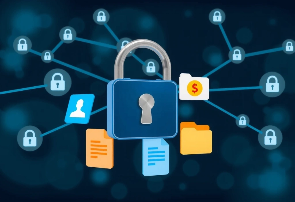 Rappresentazione di dati personali protetti da un lucchetto digitale